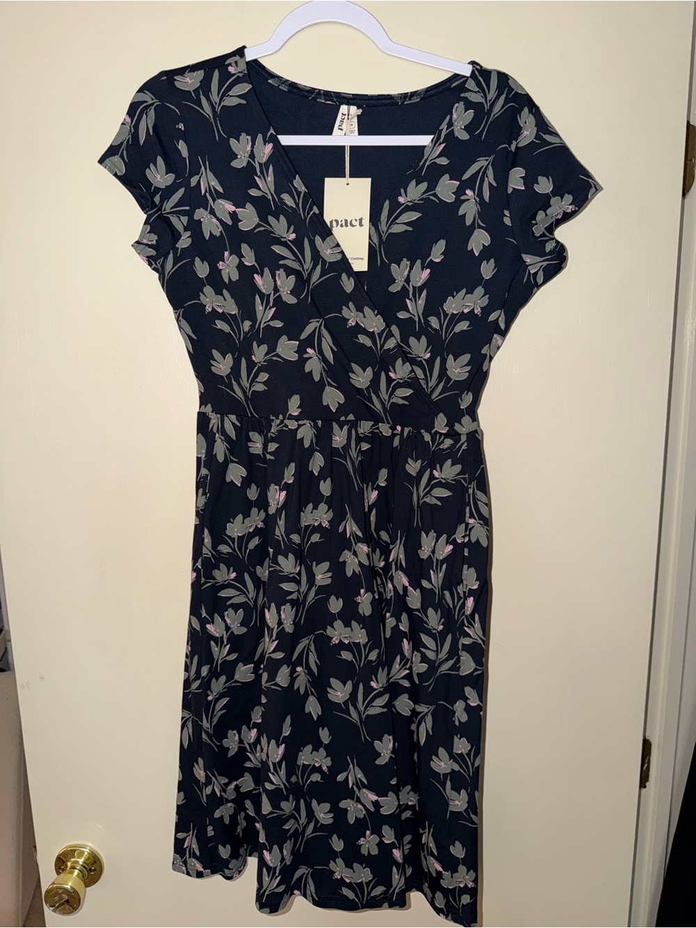 Pact Fit-and-Flare Crossover Dress